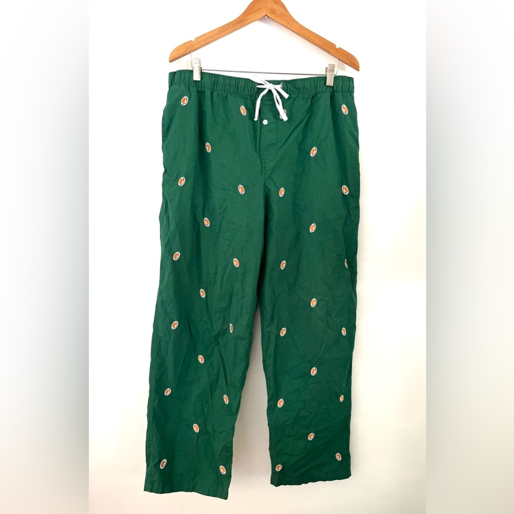 Castaway Nantucket Football Embroidered Pajama Pants Green Men’s XL Drawstring